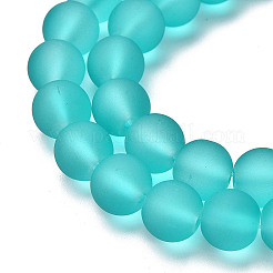 Brins de perles de verre transparentes avec peinture à cuisson&nbsp;GLAA-S031-4mm-18