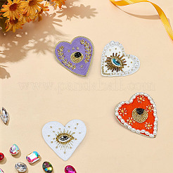 4 шт. 4-цветные заплатки из фетра и смоляных ниток для пришивания и утюжки&nbsp;PATC-MA0001-48