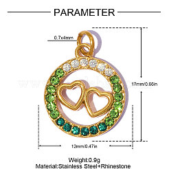 Acciaio inossidabile 304 con pendenti in strass&nbsp;RB-OY001-33G-01