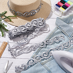 Утюжить/пришить полиэстеровую вышивку «благоприятные облака» кружевной лентой&nbsp;OCOR-WH0088-45A