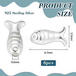 6 Stück 925 Sterlingsilberperlen&nbsp;STER-PH0004-80