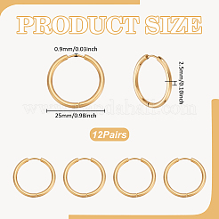 12 пара сережек-колец Huggie Hoop из нержавеющей стали 304&nbsp;EJEW-UN0003-14