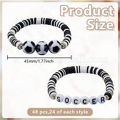 Эластичные браслеты хейши из полимерной глины&nbsp;BJEW-GO0002-28B-02