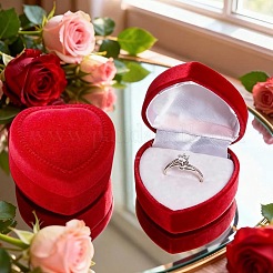 Valentinstag-Samtring-Aufbewahrungsboxen&nbsp;AJEW-CL0004-89B