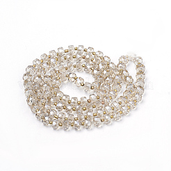 Стеклянные бусины с гальваническим покрытием &nbsp;LS-EGLA-Q079-04