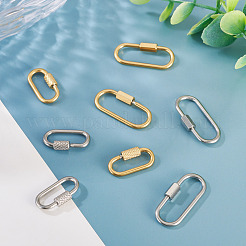 8 Stück 4 Stile 304 Edelstahl Schraube Karabiner Schloss Charms&nbsp;STAS-TA0005-52