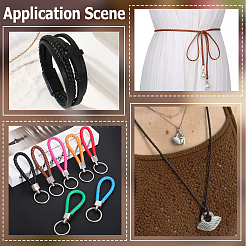 10 м плоские плетеные шнуры из искусственной кожи&nbsp;LC-CL0001-04B