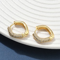 Messing Micro Pave klare Zirkonia Creolen&nbsp;EJEW-C182-07A-G