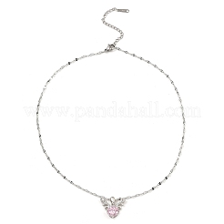 Ожерелья с подвеской из платины и циркония в форме оленя из латуни с микропаве&nbsp;NJEW-E105-16P