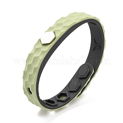 Pulseras de cordón de silicona plana&nbsp;LS-BJEW-F421-01E