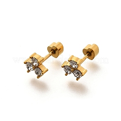 Pendientes de botón de acero inoxidable 304 con revestimiento iónico (IP)&nbsp;EJEW-A118-12G-02