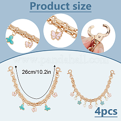 4 шт. 2 стиля сплав эмаль бабочка цветок подвеска железная сумка декоративные цепочки&nbsp;HJEW-DR00190