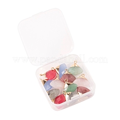 12 шт. 6 стильные гальванические подвески из натуральных драгоценных камней&nbsp;G-LS0002-01