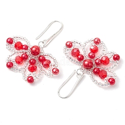 Orecchini pendenti in ottone a farfalla&nbsp;EJEW-MZ00265-01