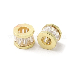 Реечное покрытие латунь микро паве кубический цирконий европейские бусины&nbsp;KK-F866-09G