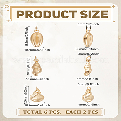 6 шт. 3 стиля подвески из нержавеющей стали 304&nbsp;STAS-LP0004-72