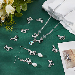 100 Stück tibetischen Stil Legierung Pferd Verbinder Verbinder Charms&nbsp;FIND-PH0059-97AS
