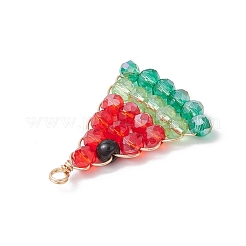 4 шт. 4-х цветные граненые гальванические стеклянные бусины-подвески&nbsp;PALLOY-TA00257