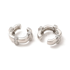 Orecchini a polsino da donna in ottone placcato a cremagliera con micro pavé di zirconi cubici&nbsp;EJEW-H091-34P