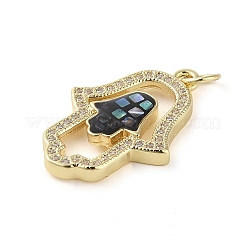 Pendenti in zirconi cubici trasparenti in micro pavè di ottone&nbsp;KK-Q813-04G