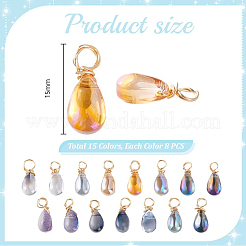 120pcs 8 estilos colgantes de murano hechos a mano&nbsp;PALLOY-PH01773
