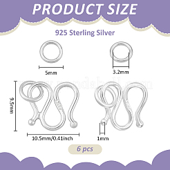 925 sterling silver fermagli s-gancio&nbsp;STER-BC0004-04B
