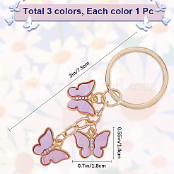 3 porte-clés en alliage de zinc 3 couleurs&nbsp;KEYC-CP0001-34
