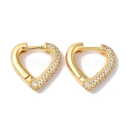 Серьги-кольца из латуни с микропаве из прозрачного кубического циркония для женщин&nbsp;LS-EJEW-A110-05G