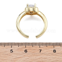 Кольца-манжеты для пальцев с покрытием из латуни с микропаве из прозрачного кубического циркония для женщин&nbsp;RJEW-M028-49G-01