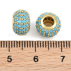 Perles européennes en laiton avec zircone cubique de micro pave&nbsp;RB-CBAB488-01