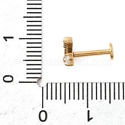 F136 Titan Pavé klare Zirkonia Tropfenform Pfeil Labrets mit Innengewinde&nbsp;ME-CBA9828-03G