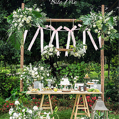 2 стиль баннеры с бантом из ткани&nbsp;AJEW-SP0002-70B