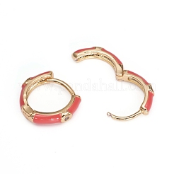 Orecchini a cerchio huggie in zirconi cubici trasparenti micro pavè&nbsp;EJEW-I240-02C