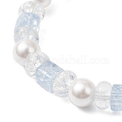 Браслеты из хрустального стекла и ракушек с бисером и бусинами из жемчуга для женщин&nbsp;BJEW-JB12384-02