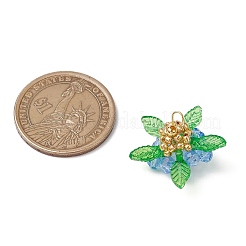 Стекло с круглыми ракушечными жемчужинами и акриловыми подвесками и латунными бусинами&nbsp;PALLOY-MZ00646