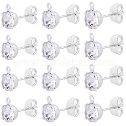 Латунные серьги со стразами&nbsp;KK-BBC0021-13P