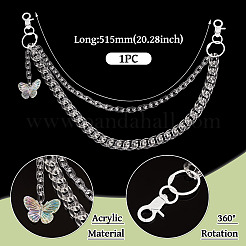 Акриловые бабочки многослойные цепочные ремни для джинсовых брюк&nbsp;HJEW-TAC0112