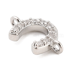 Подвески-подковы из латуни с микропаве из прозрачного кубического циркония&nbsp;KK-H527-09P