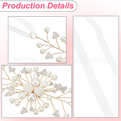 2 corsage de poignet en imitation perle fleur de vie&nbsp;AJEW-CY0002-04B