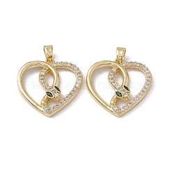 Латунные прозрачные и зеленые подвески из кубического циркония&nbsp;KK-E068-VA168-2