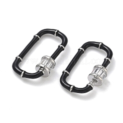 Овальный латунный микропаве прозрачный кубический цирконий фиксирующий карабин&nbsp;KK-H256-01P