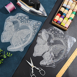 Strass papillon pailleté thermocollant en résine&nbsp;DIY-WH0899-976