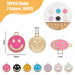 70шт 7 цвета сплава эмалевые подвески&nbsp;ENAM-FH0001-69