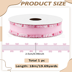 1 rouleau de bordure en dentelle polyester en forme de cœur pour la Saint-Valentin&nbsp;OCOR-LP0003-63A