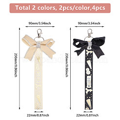 4 шт. 2-х цветная тканевая подвеска-бантик&nbsp;FIND-CA0010-24B