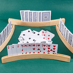 Porte-cartes à jouer courbés en bois&nbsp;ODIS-WH0025-136
