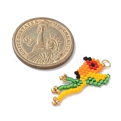 5 шт. подвески в виде птиц из двухцветного стеклянного бисера&nbsp;PALLOY-MZ00951