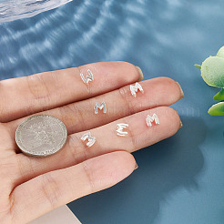 6 pièce de 925 perles initiales creuses en argent sterling&nbsp;STER-TA0001-53M