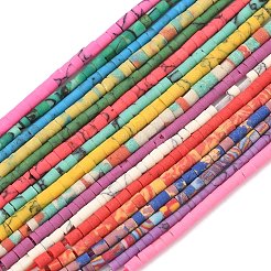 Нити афганских синтетических бирюзовых бусин&nbsp;G-L644-A01-01