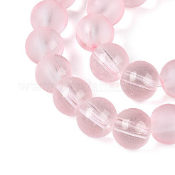 Нити матовых прозрачных стеклянных бусин&nbsp;X1-GLAA-P065-8mm-03